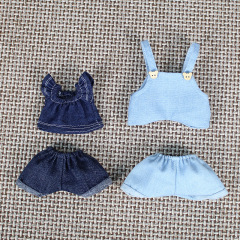 ネットセレブオーバーオールジーンズコットンドール交換服リーダードッグテディベアペンダント人形アクセサリー