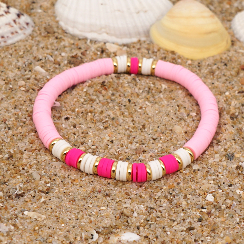 1 Piece Fashion Color Block Stainless Steel Soft Clay Beaded Women's Bracelets display picture 15