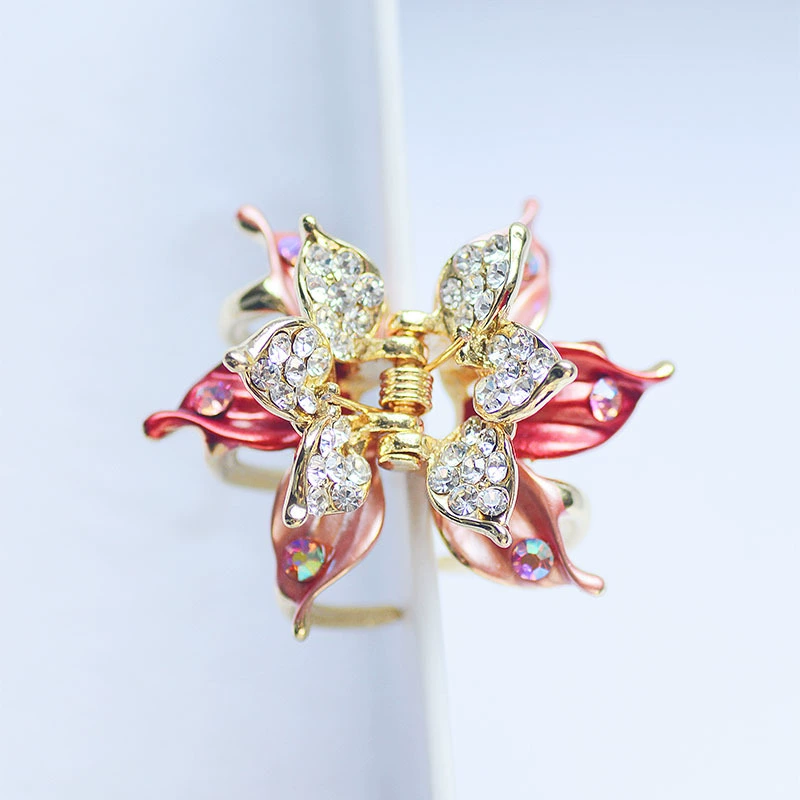 Retro hair accessory, painted crab pin, bangs, hairgrip