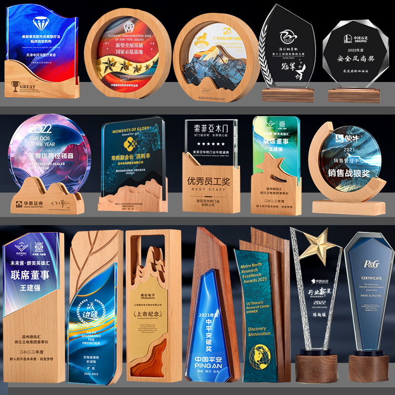 Nuevo trofeo de cristal Medalla de impresión en color de resina Reunión anual Premios de empleados destacados Competencia de baile deportivo Trofeo de metal