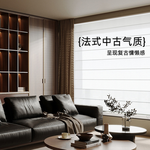 Ll Medieval Style Linen Roman Blinds New Style Living Room Study Restaurant Chinese Electric Adjustable Roller Blinds Blackout Gauze