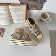 2023秋季新款优质帆布设计款高帮运动透气女鞋学生百搭两穿日系