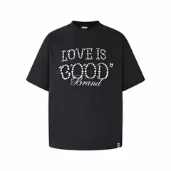 25ss Old White GOOD National Tide Niche Tide Brand Pearl Slogan Short Sleeve Couple T-shirt Star Red Blogger Same T