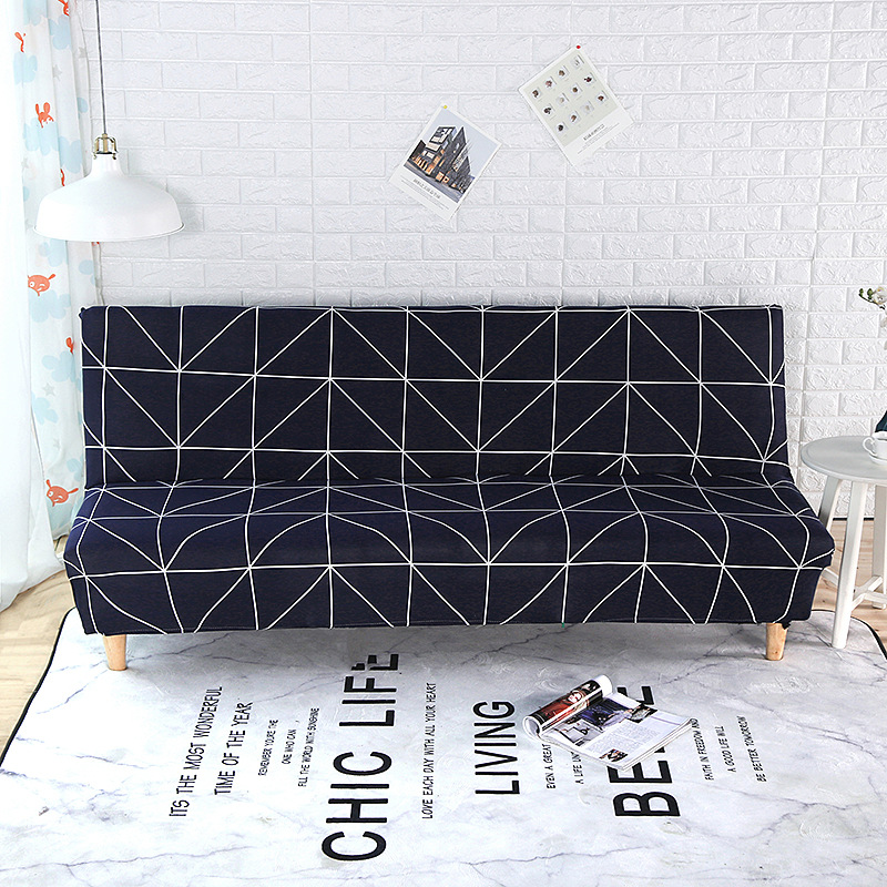 Cross-border Milk Silk Printing Anti-fouling Household Folding Sofa Cover Small Double Three-person Sofa Bed Cover Non-armrest Sofa Cover
