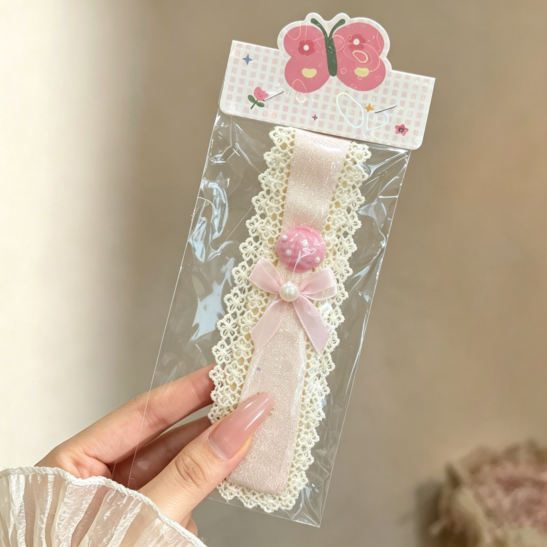 5# ピンクシェルヘアピン - 周囲約 33 センチメートル * 生地 + アクリル