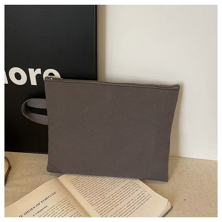 Bolsa de archivo portátil con cremallera de lona de gran capacidad A4, información de la bolsa de matrícula, bolsa para libros, multicapa y doble capa para estudiantes