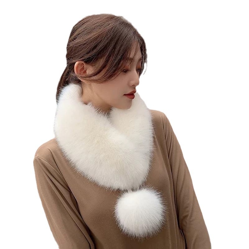 Bufanda Térmica de Piel Sintética de Zorro Peluche Térmico para Invierno