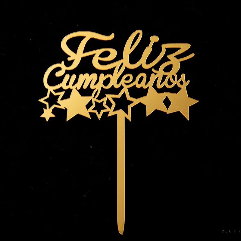Transnacional 10 tarjetas acrílicas de fiesta de cumpleaños decoración de tarta de bandera de inserción de adornos de fiesta celebridad en línea image 17