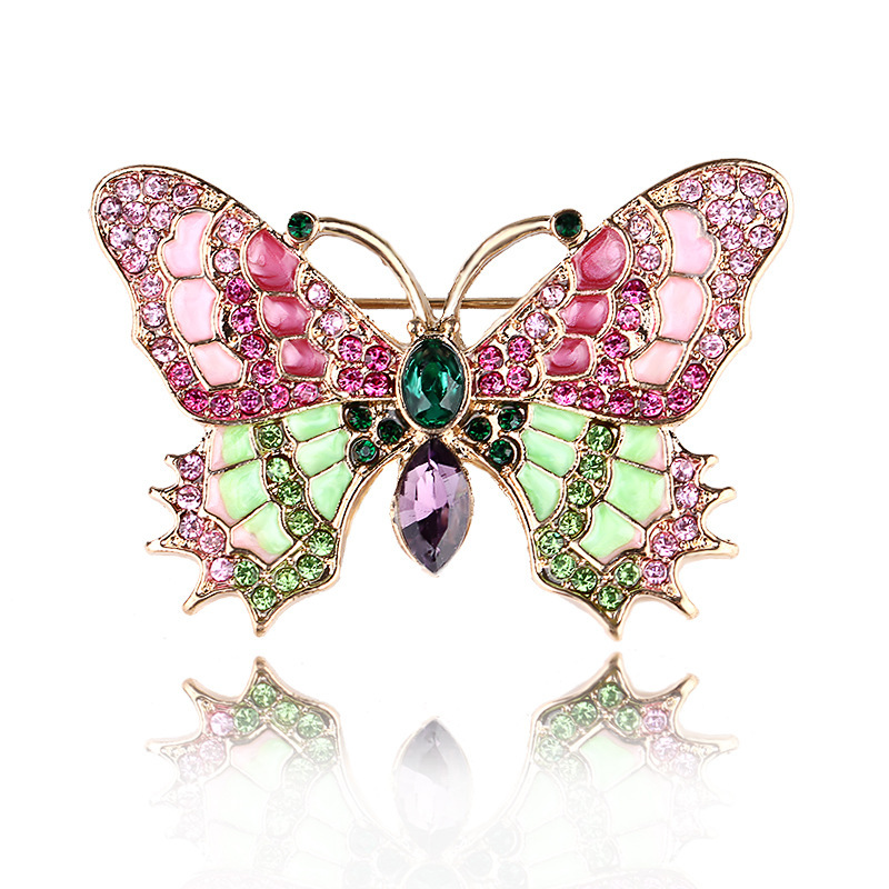 European and American fashion antique vintage oil drop enamel insect butterfly golden cicada overcoat buckle don brooch wholesale