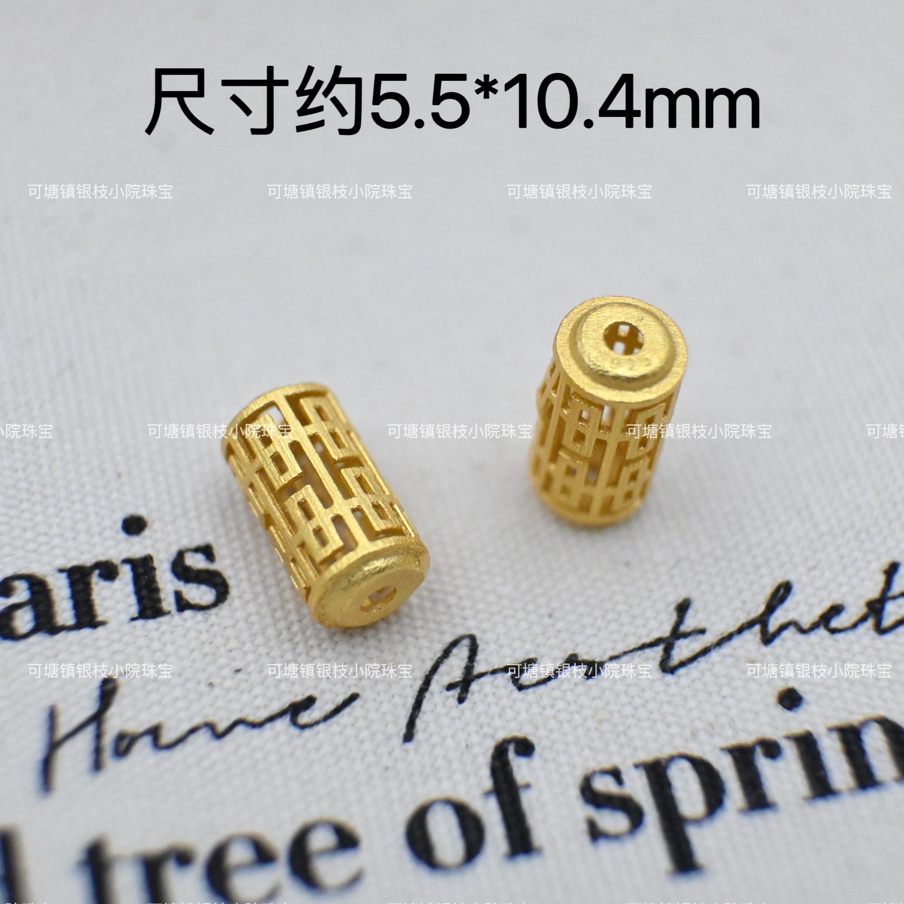 S925 Silver Ancient Fa Gold Love Gourd Through Hole DIY Accessories Bead Running Ring Bracelet Necklace Pendant Beaded Accessories