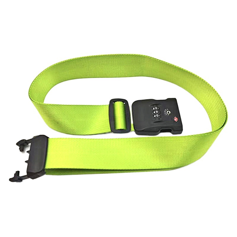 Cross-border Solid Color Luggage Belt Herringbone Nylon Luggage Bag Strap Trolley Case Password Customs Lock Wrapping Belt