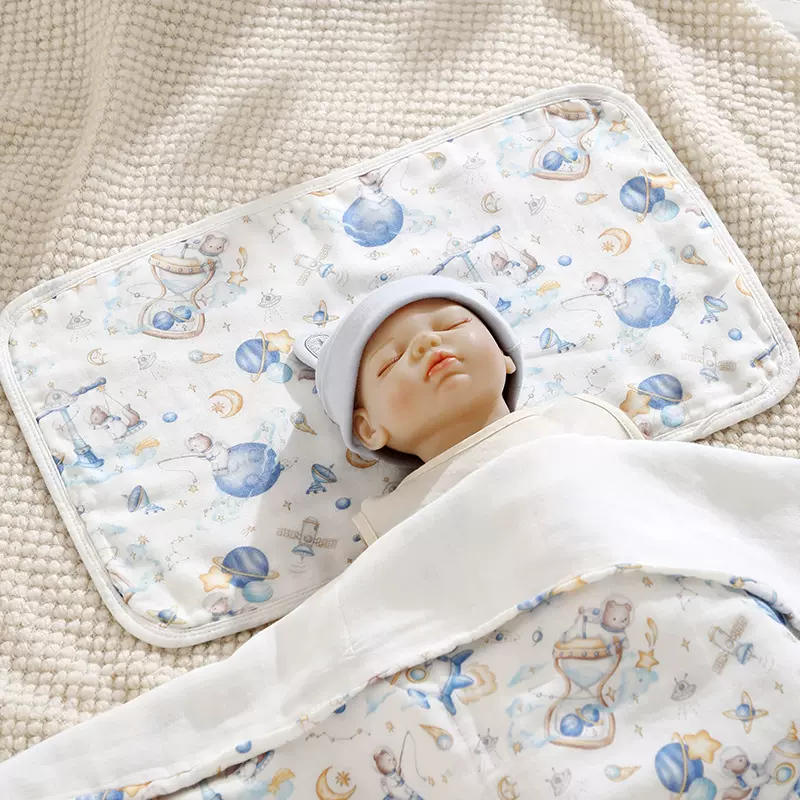 竹棉八层云片枕婴儿a类夏季儿童平枕0-12个月纱布枕头新生儿定型