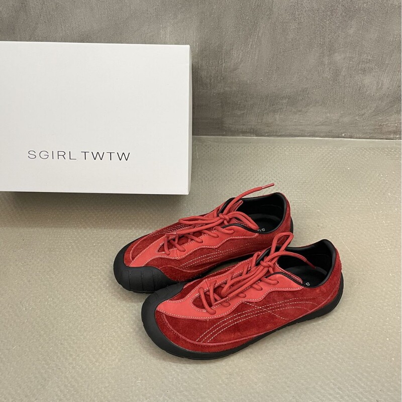 SGIRL TWTW设计感厚底阿甘鞋女2025秋舒适圆头板鞋复古休闲德训鞋|undefined