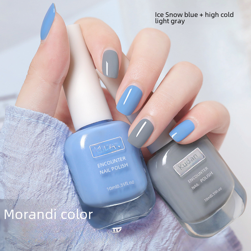 Nail Polish baking-free long-lasting water-based tearable nail salon quick-drying non-fading black Morandi nail polish wholesale