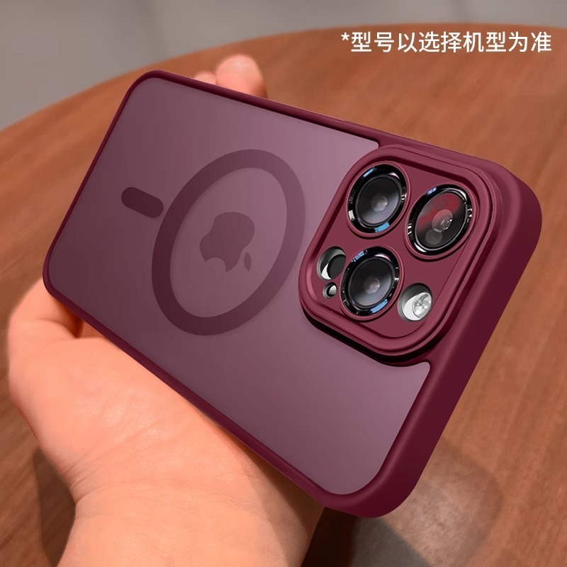 iPhone17、Apple 14Promax、磁気吸着式透明つや消し15対応、レンズフィルム付きフルカバー保護ケース|undefined