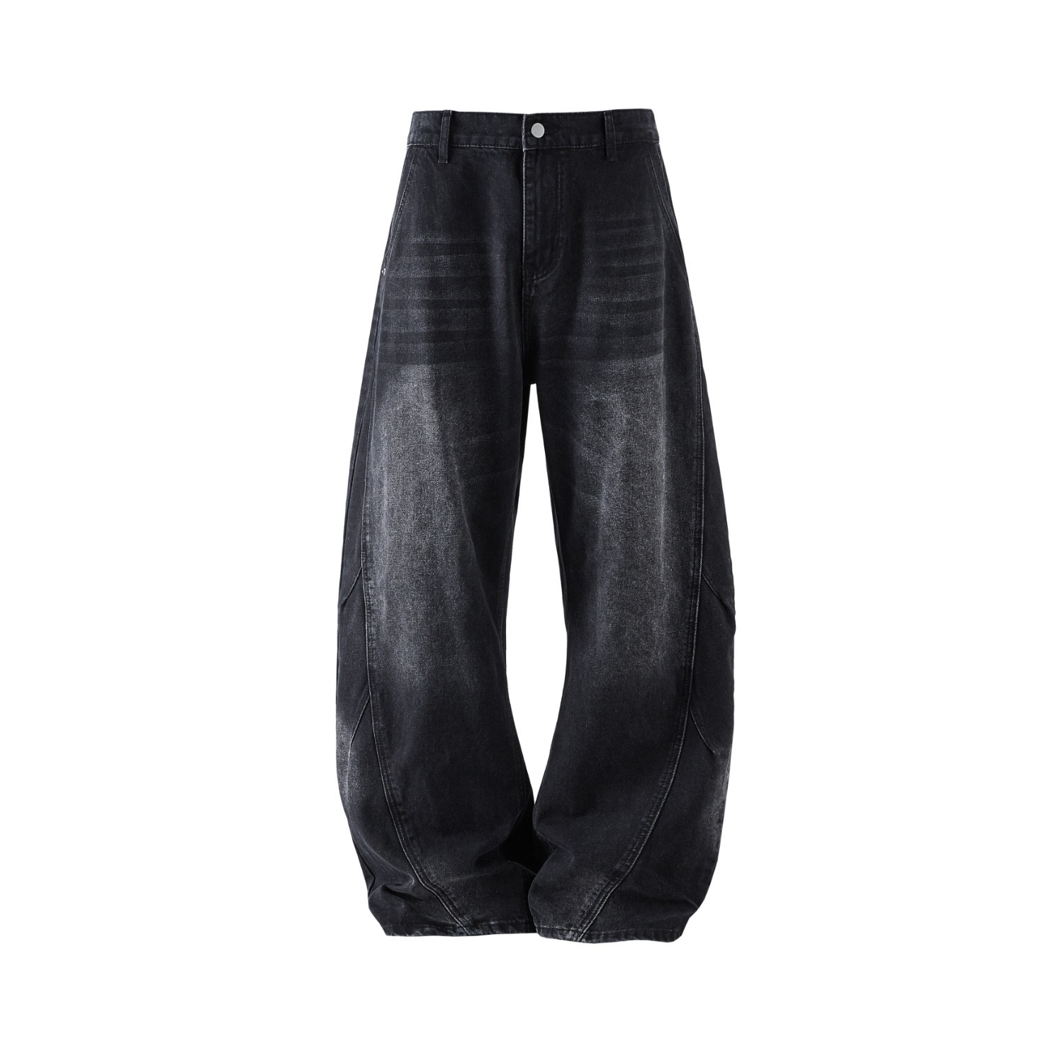 Men's Clothing Loose Straight Leg Jeans Scimitar Design Casual Wide Leg Mid Waist Polyester Spring Autumn Fashion_mkmklike.com