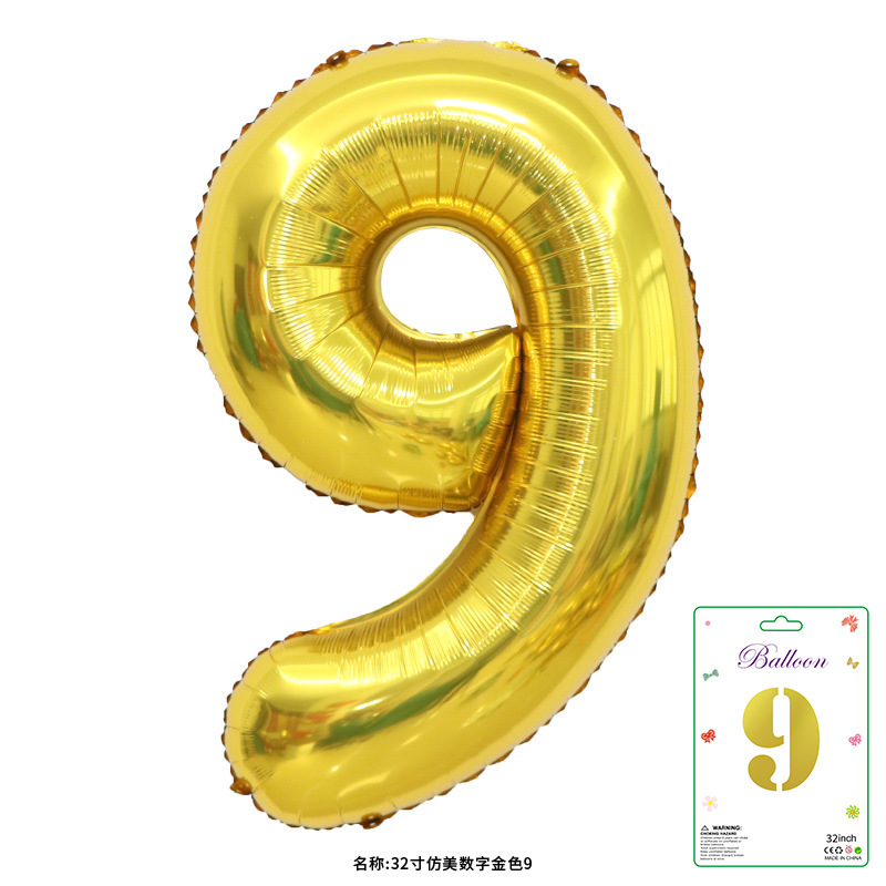 32寸卡装美版数字0到9气球儿童生日派对装饰婚庆婚房布置数字气球|undefined