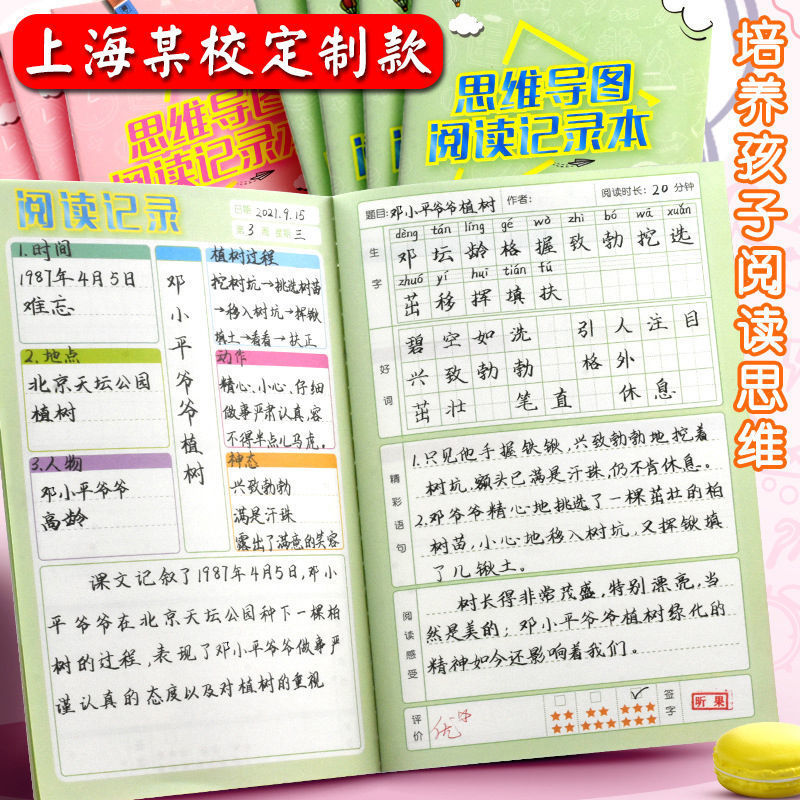 Mind map reading record book excerpts for grade 1