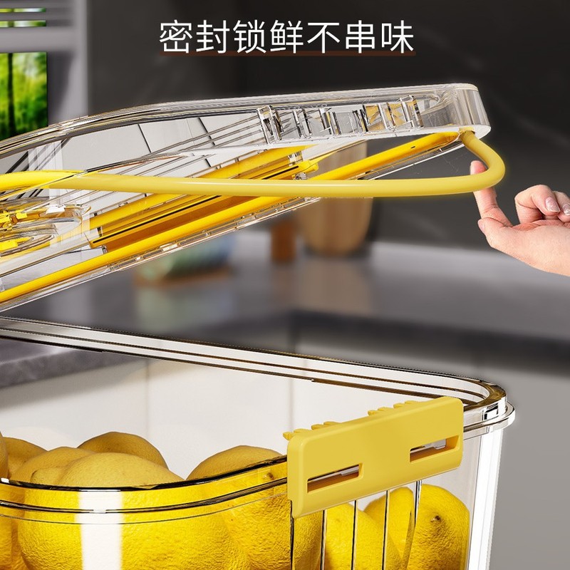 冷蔵庫収納ボックス収納ボックスPETプラスチック透明厚手記時冷凍水切り保存ボックス冷蔵庫専用|undefined