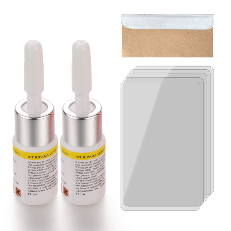 【2745】백색 병 리페어 솔루션 2개 + 블레이드 + 경화 필름 5개