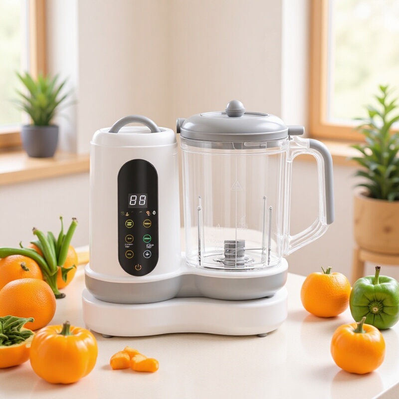 Baby Food Processor, Cross-Border Fully Automatic Cooking Machine with Steaming and Timing Functions, Multifunctional Blender for Baby Food