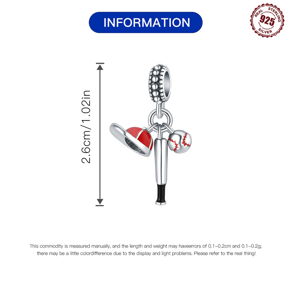 1 Piece 925 Sterling Silver Heart Shape Basketball Anchor Pendant display picture 9