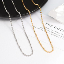 不锈钢项链女百搭高级感圆珠链时尚轻奢风男女DlY款饰品欧美项链
