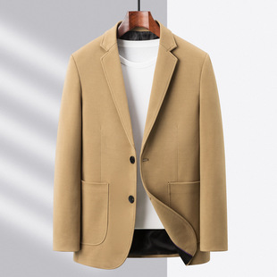 Spring and Autumn suit men's brushed single-West Coat new trendy business formal wear casual high-grade woolen small suit