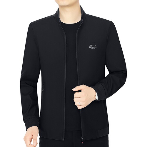 Spring and Autumn Season Stand Collar Middle-Aged Men's Casual Jacket Top Thin Outerwear Father's Suit Large Size New Hot Selling