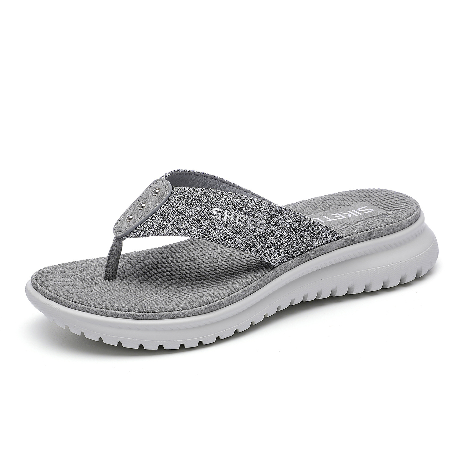 2025 nuevos productos de verano sandalias europeas y americanas chanclas simples para mujer estilo deportivo cuña casual zapatillas de talla grande