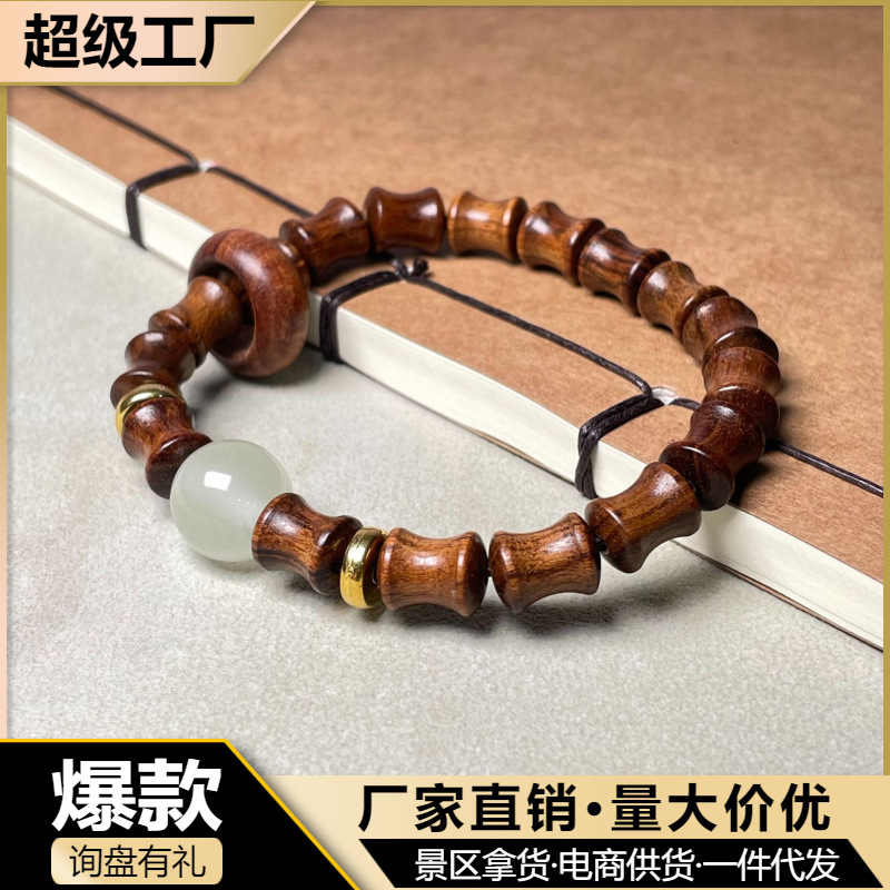 Green sandalwood bamboo section night luminous running ring female bracelet purple sandalwood blood sandalwood Barbie sandalwood small bracelet manufacturers wholesale