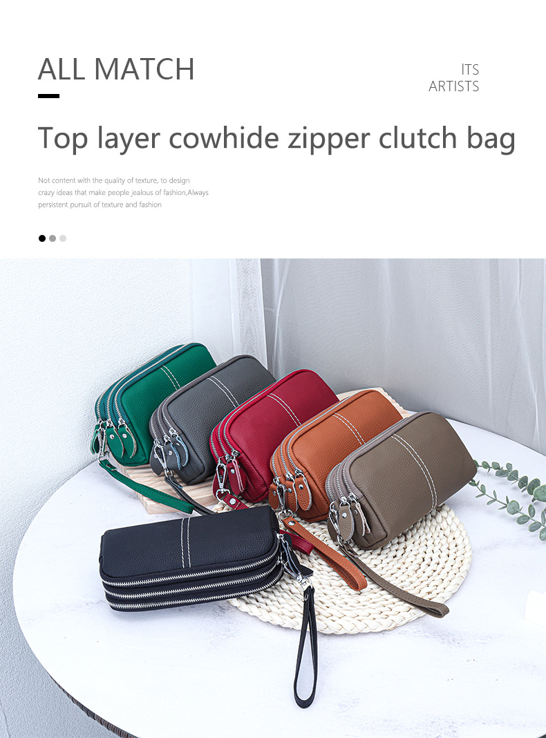 Large capacity leather wallet - Black