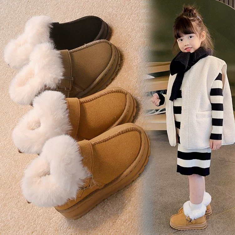 Детские волосатые снежные сапоги 2024 Зимняя мода