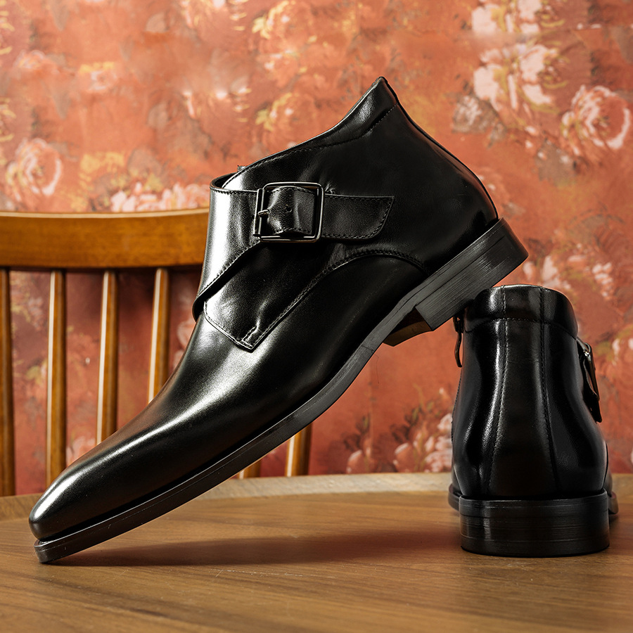男鞋新款马丁靴男高帮鞋短靴男韩版小方头皮靴潮流shoes men