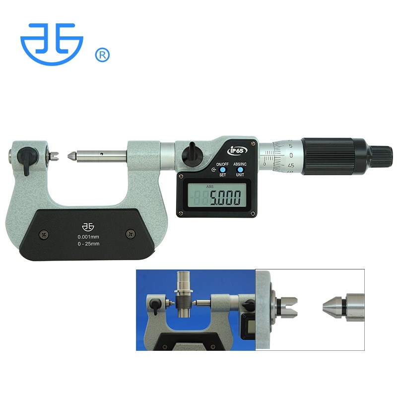 西北青量青海数显电子螺纹中径千分尺旋转式0-25-50mm高精度0钺鸣