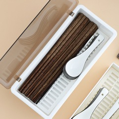 透明なカトラリーボックス、防塵箸入れ、ホテルやレストラン用の長尺箸、フォーク、スプーン、カトラリー収納ボックス、プラスチック箸箱