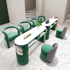 网红大理石美甲桌椅套装双人轻奢美甲桌子经济型标配绢花其他可以
