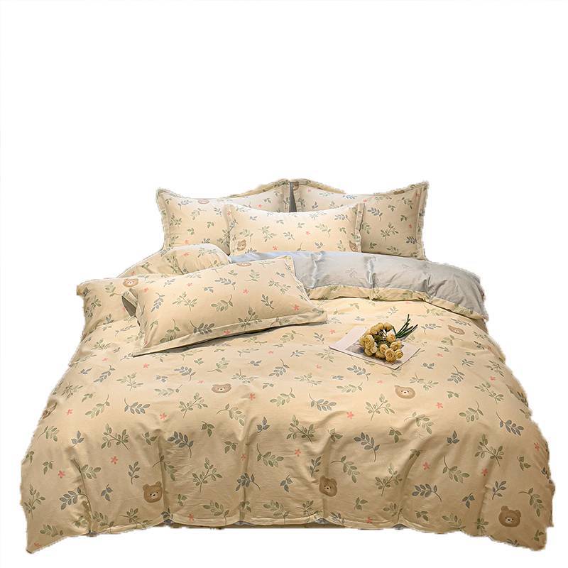 Ropa de cama de cuatro piezas de algodón de dibujos animados 100 algodón 2025 nuevo estilo ropa de cama para niños funda edredón dormitorio juego de tres piezas 4