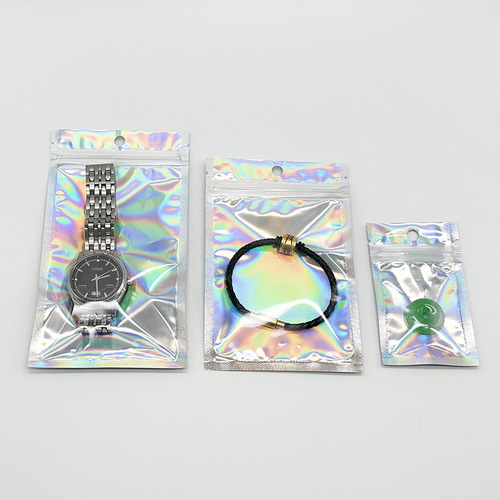 Manufacturer supplies laser yin and yang ziplock bags, stickers, cards, rainbow bags, brooches, jewelry, mobile phone cases, packaging bags