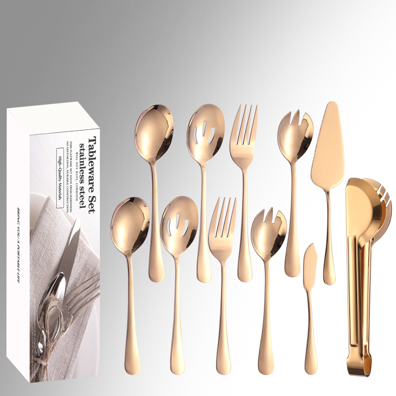 1010 Acero inoxidable vajilla piezas públicas traje/11 Hotel suministros buffet tenedor cuchara colador clip de comida