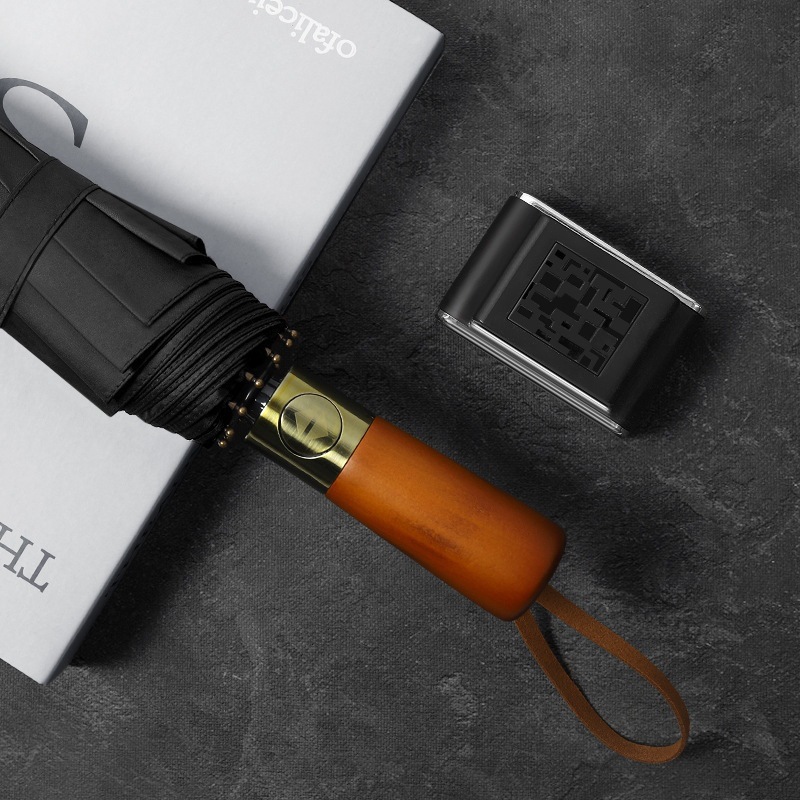 Paraguas completamente automático plegable de vinilo de tres pliegues soleado de doble uso paraguas de regalo sombrilla paraguas de negocios logotipo impreso paraguas publicitario