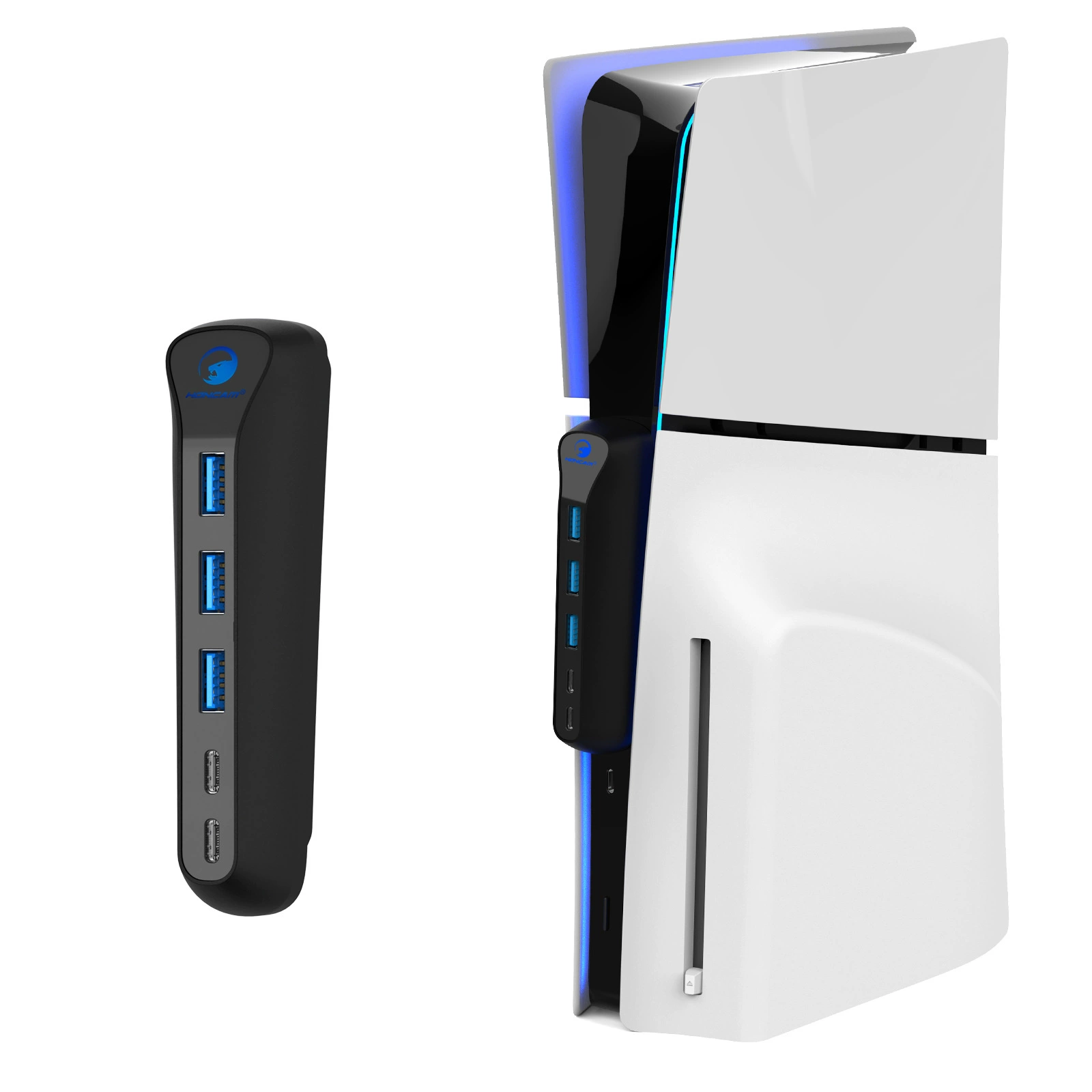 Хаб USB 2.0 высокой скорости для PS5SLIM на хосте, док-станция расширения USB 5-в-1 с одним тормозящим разъемом три