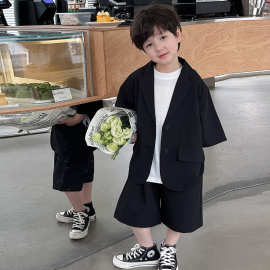 童装男童西装套装夏季2025新款痞帅儿童夏装男孩西服宝宝衣服薄款