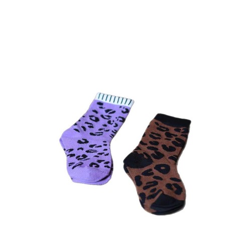 Kids' Leopard-Print Socks 2025 for Girls, Pure Cotton Pile Socks, Breathable & Sweat-Absorbent Mid-Calf Socks—Perfect for Parent-Child Matching, Casual & Versatile Style