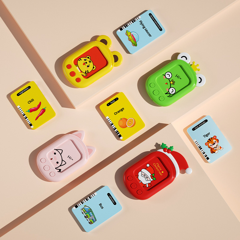 Niños tarjetas AR aprendiendo máquina de puzzle bilingüe tipo tarjeta de enchufe puzzle iluminación interactiva padre-hijo regalo de máquina de enseñanza temprana