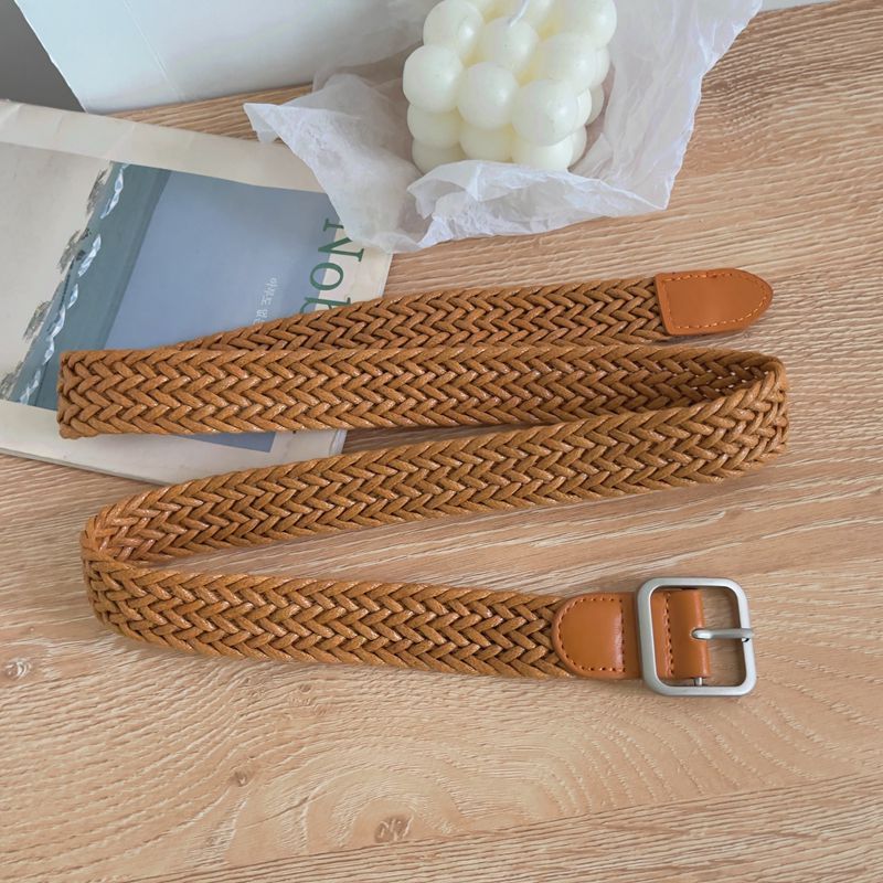 Brown 1292 square buckle woven