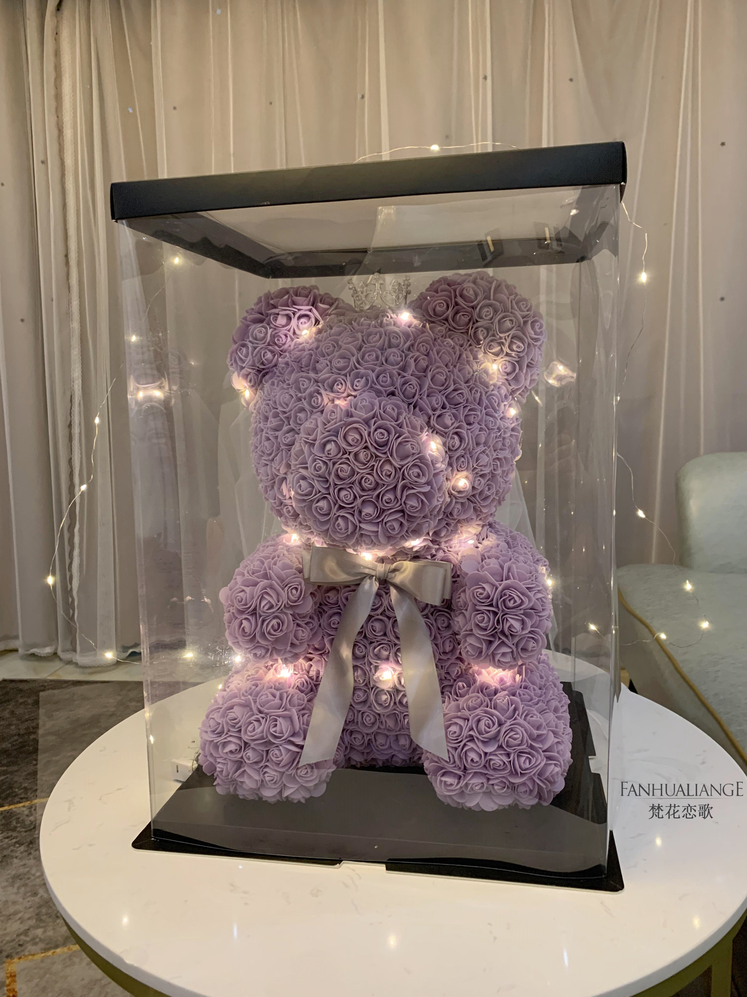 Unicornio flor inmortal rosa ramo caja de regalo de regalo para el día de San Valentín para la novia esposa y amiga