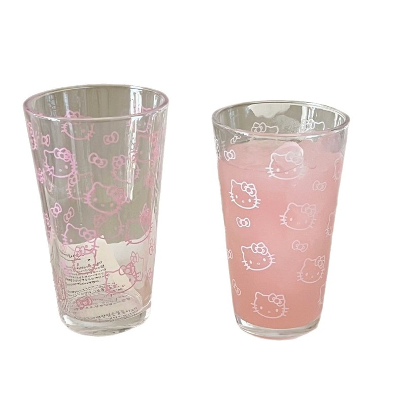 hellokitty高颜值玻璃杯家用喝水杯大容量办公室果汁杯一件代发|undefined