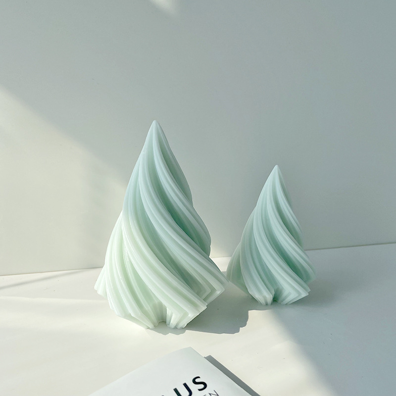 INS espiral triángulo cono aromaterapia vela molde de silicona DIY yeso hecho a mano decoración fragante piedra herramienta de molienda