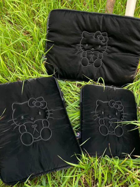 K-Style Niche Black Embroidery Cartoon Cute iPad Bag Tablet Bag 13inch 15inch Inner Bag Storage Bag